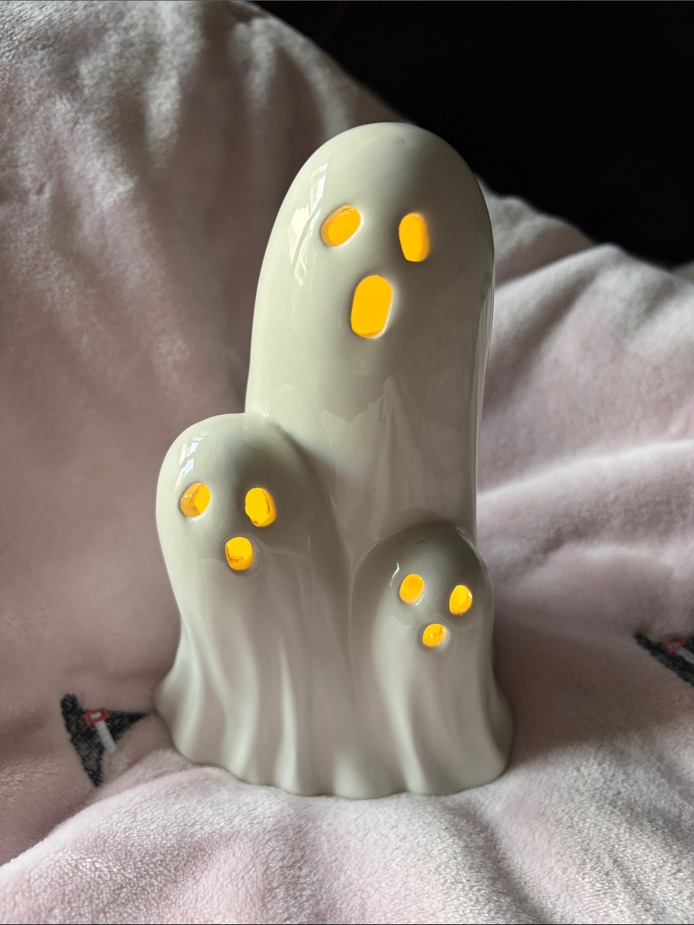 White Ceramic Ghost Trio Figurine - Home Accents